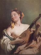 Giovanni Battista Tiepolo Mandolin played the young woman USA oil painting artist